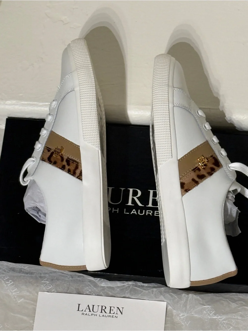 POLO RALPH LAUREN White Low-Top Leather Sneakers women’s size 9.5/ EU 41 *NEW*